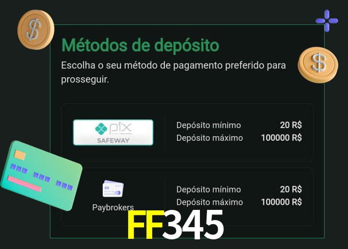 O cassino FF345 oferece uma grande variedade de métodos de pagamento